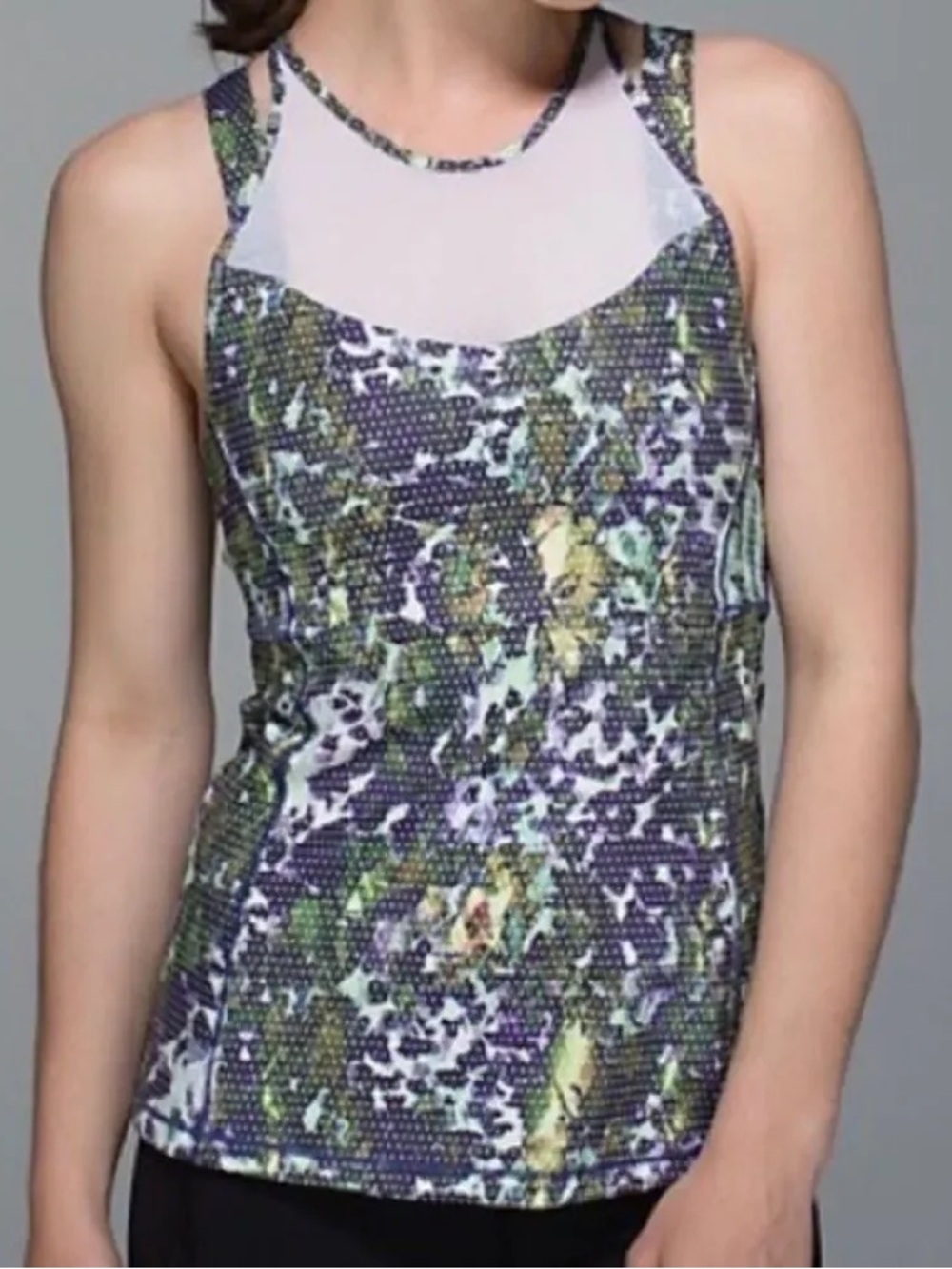 Lululemon running in the city tank top - floral sport white multi